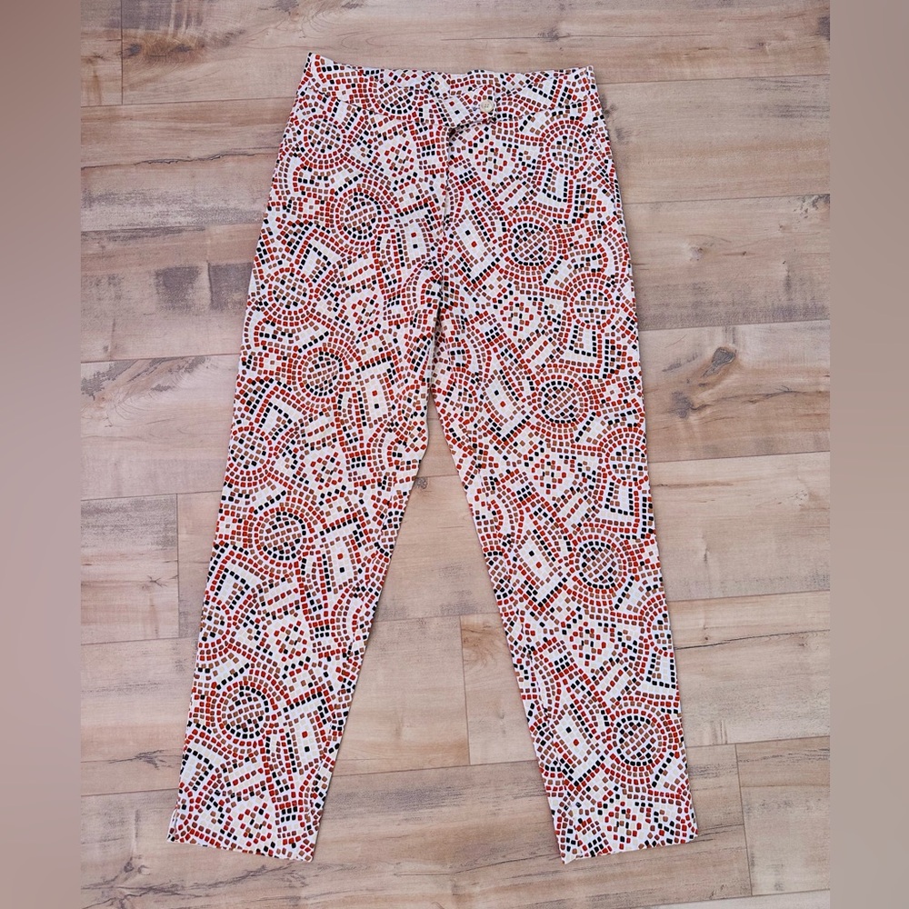 Signe Paris  Print Cropped Pants Women’s Size 10 Made in France  Brand New